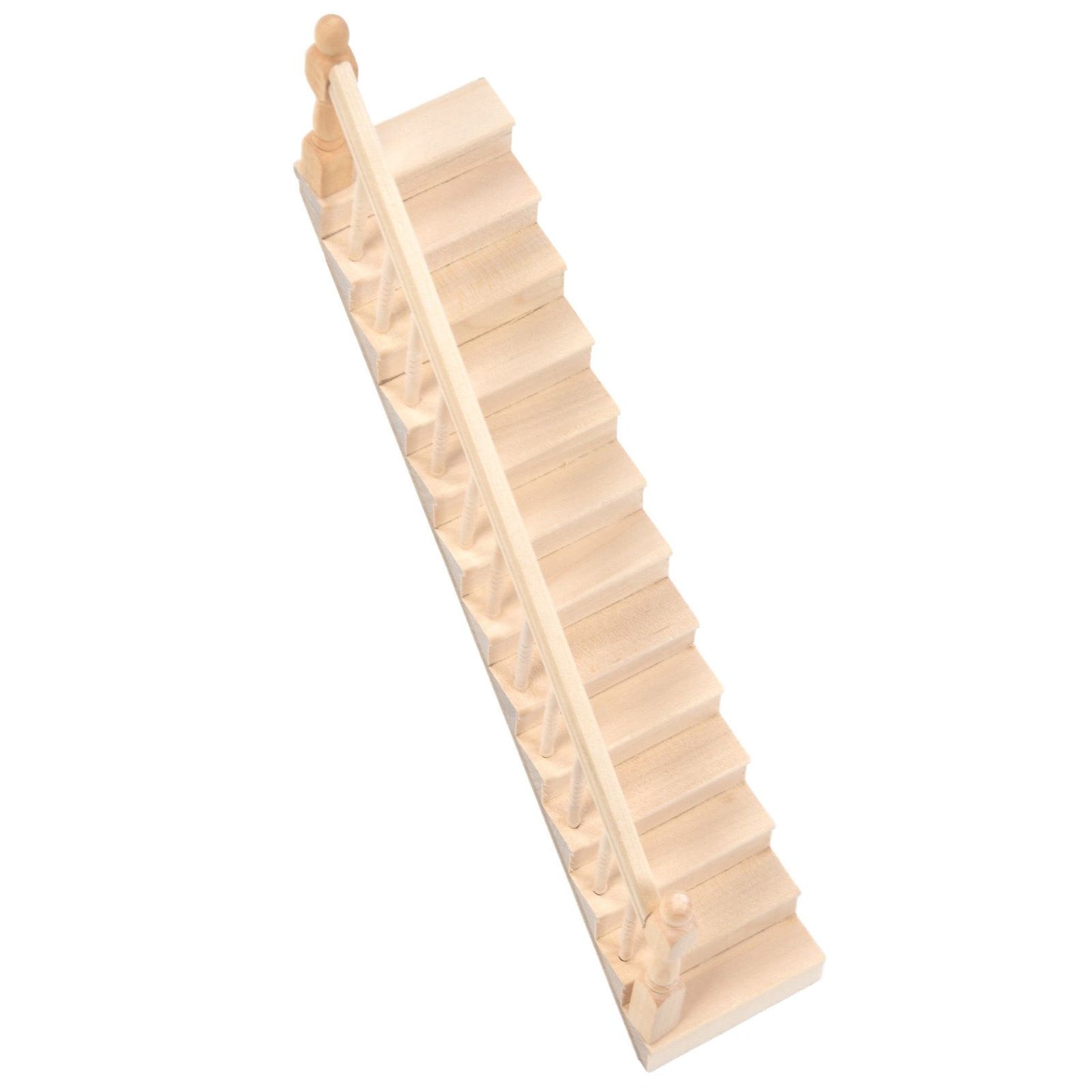 Doll House Stairs Glossy Rounded Corners Birch Material DIY Vivd Cute 1/12 Scale Miniature Staircase for V1294-YM0523-3115220005712