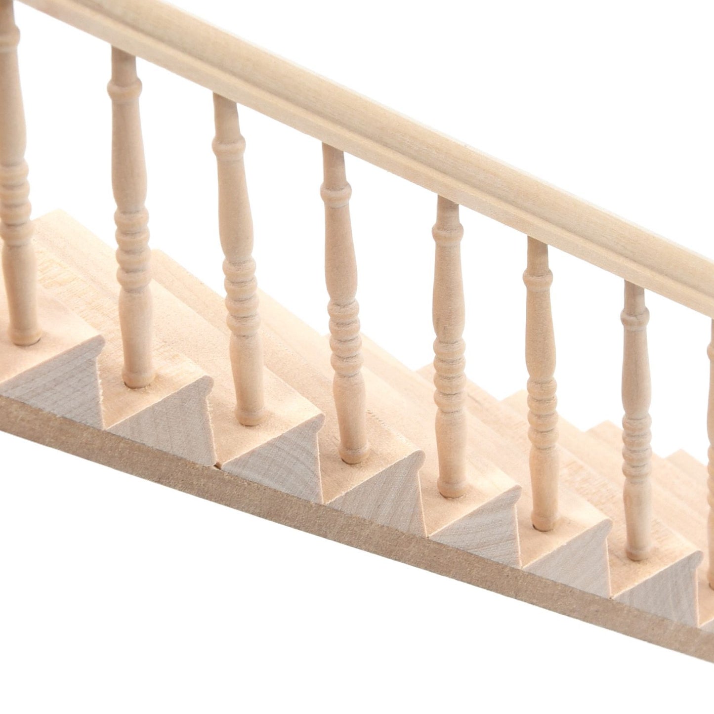 Doll House Stairs Glossy Rounded Corners Birch Material DIY Vivd Cute 1/12 Scale Miniature Staircase for V1294-YM0523-3115220005712