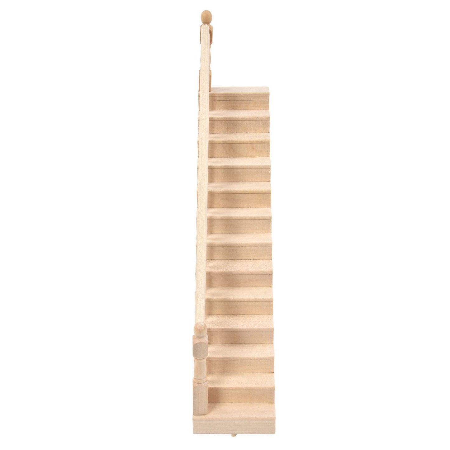 Doll House Stairs Glossy Rounded Corners Birch Material DIY Vivd Cute 1/12 Scale Miniature Staircase for V1294-YM0523-3115220005712