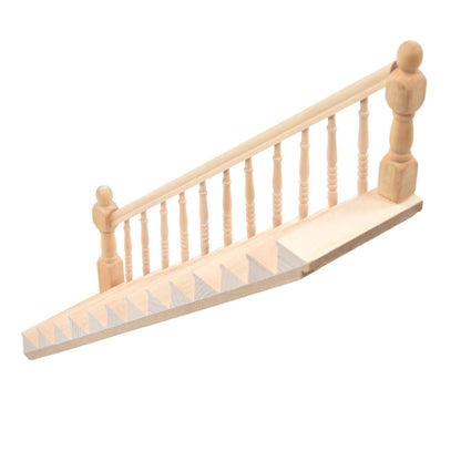 Doll House Stairs Glossy Rounded Corners Birch Material DIY Vivd Cute 1/12 Scale Miniature Staircase for V1294-YM0523-3115220005712