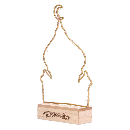 LED Ramadan Ornament Wooden Muslin Ramadan Crafts Light Festival Decoration for Household V1294-YM0523-3115220006411