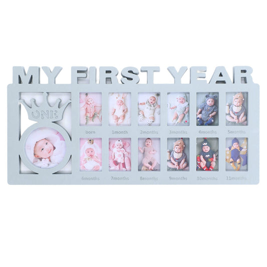 Newborn Photo Frame Durable Polished 12 Small Picture Frames Record Baby's Monthly Growth Baby Photo Frame V1294-YM0523-3115220007311