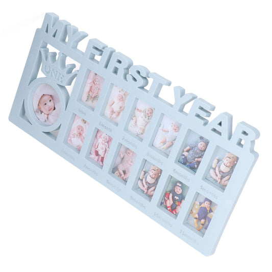 Newborn Photo Frame Durable Polished 12 Small Picture Frames Record Baby's Monthly Growth Baby Photo Frame V1294-YM0523-3115220007311