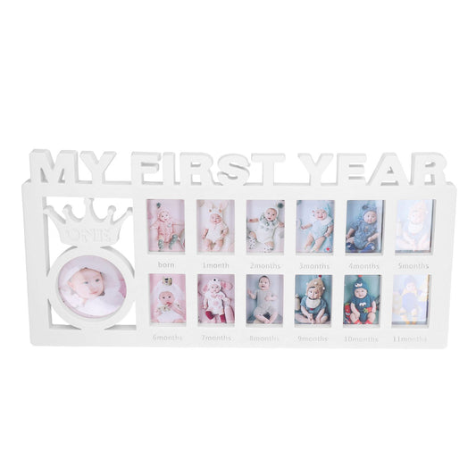 Newborn Photo Frame Durable Polished 12 Small Picture Frames Record Baby's Monthly Growth Baby Photo Frame V1294-YM0523-3115220007313