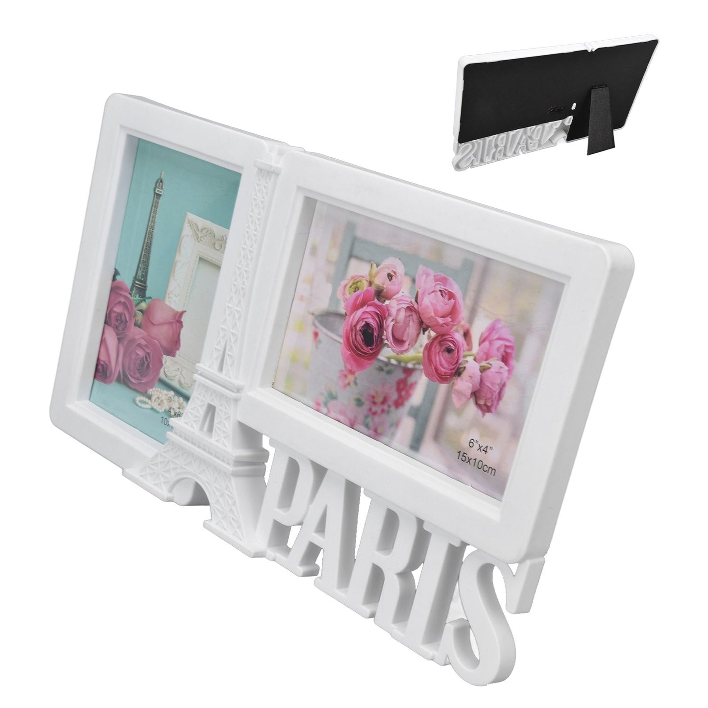2PCS Rectangle Photo Frame Home Decorative Photo Frame 2 Hole Wedding Picture Frame for Bedroom Party V1294-YM0523-3115220008211