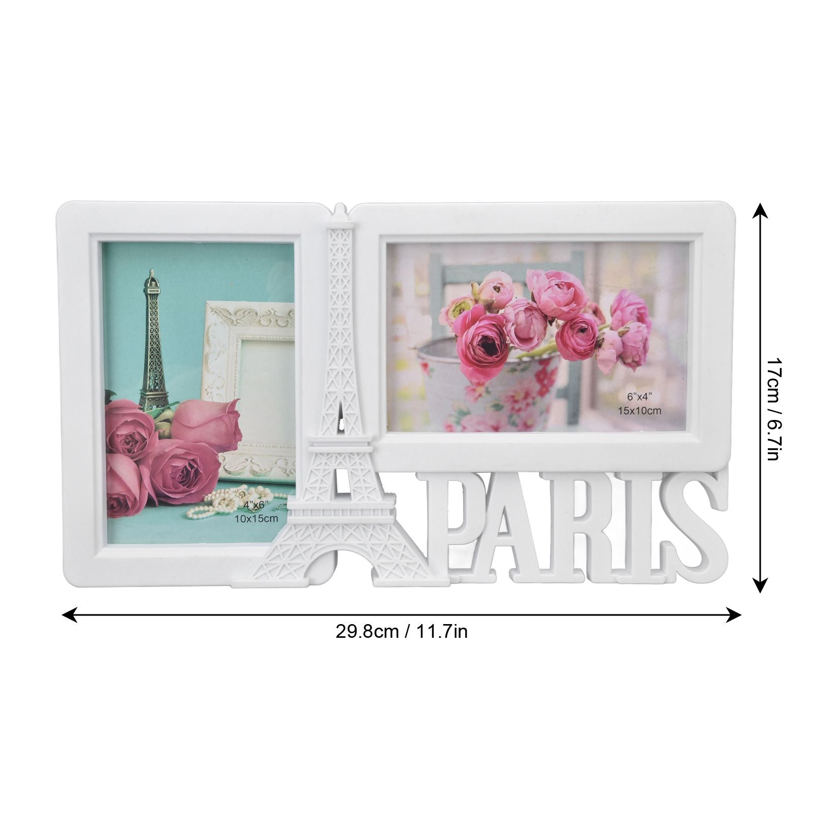 2PCS Rectangle Photo Frame Home Decorative Photo Frame 2 Hole Wedding Picture Frame for Bedroom Party V1294-YM0523-3115220008211