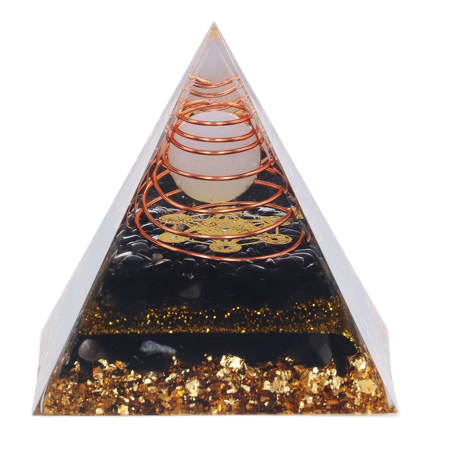 Orgone Pyramid Decorative Balancing Energy Power Stone Pyramid Ornament for Yoga Meditation Bedroom V1294-YM0523-3115220008311