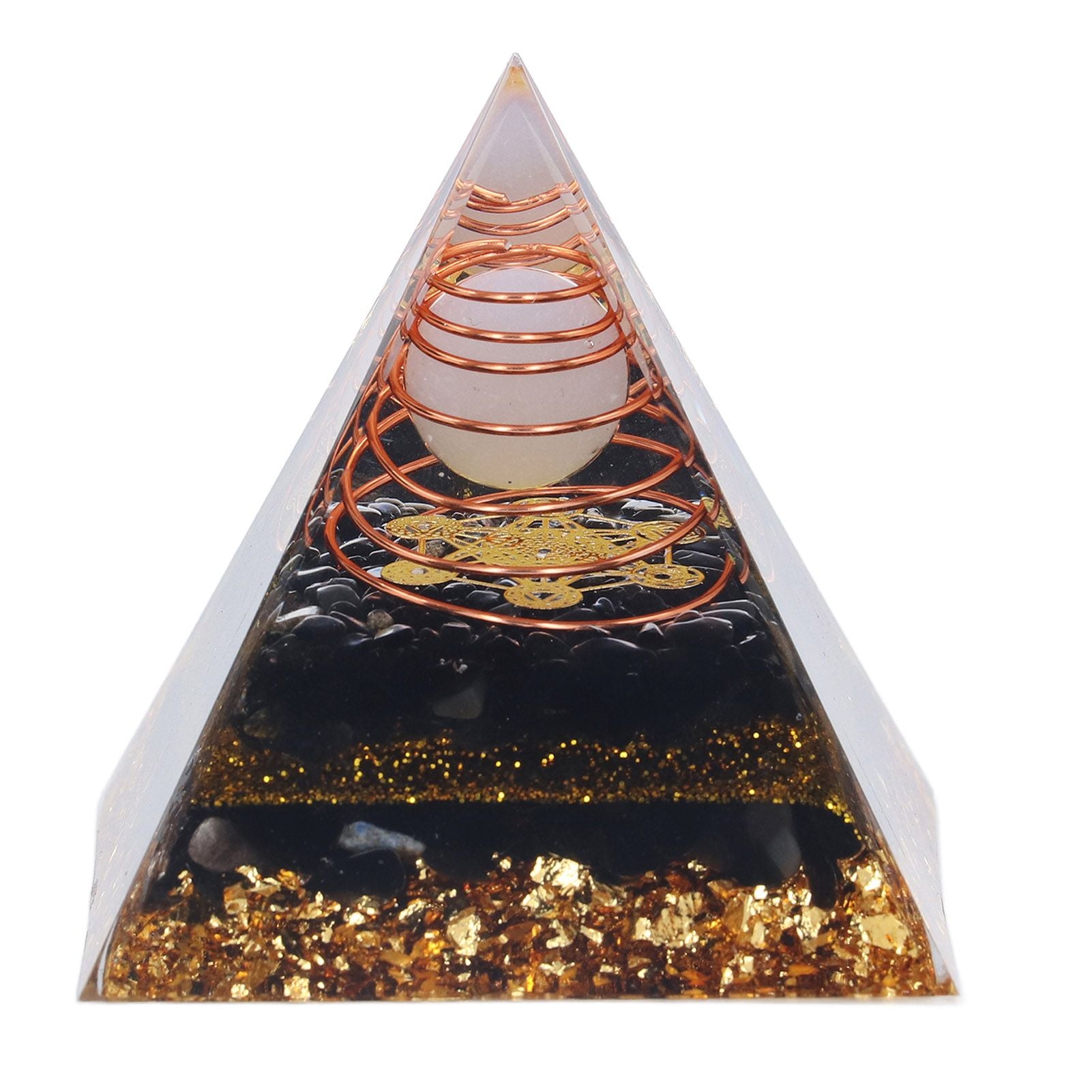 Orgone Pyramid Decorative Balancing Energy Power Stone Pyramid Ornament for Yoga Meditation Bedroom V1294-YM0523-3115220008311