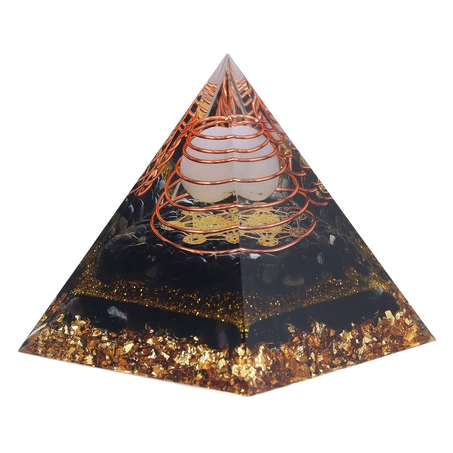 Orgone Pyramid Decorative Balancing Energy Power Stone Pyramid Ornament for Yoga Meditation Bedroom V1294-YM0523-3115220008311