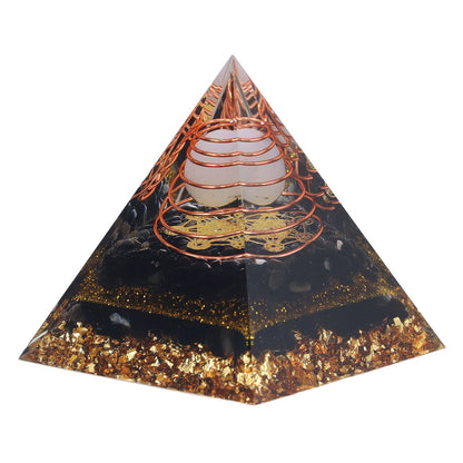 Orgone Pyramid Decorative Balancing Energy Power Stone Pyramid Ornament for Yoga Meditation Bedroom V1294-YM0523-3115220008311