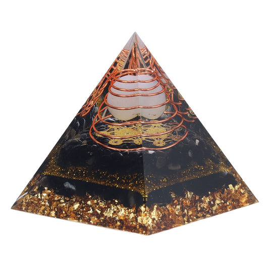 Orgone Pyramid Decorative Balancing Energy Power Stone Pyramid Ornament for Yoga Meditation Bedroom V1294-YM0523-3115220008311