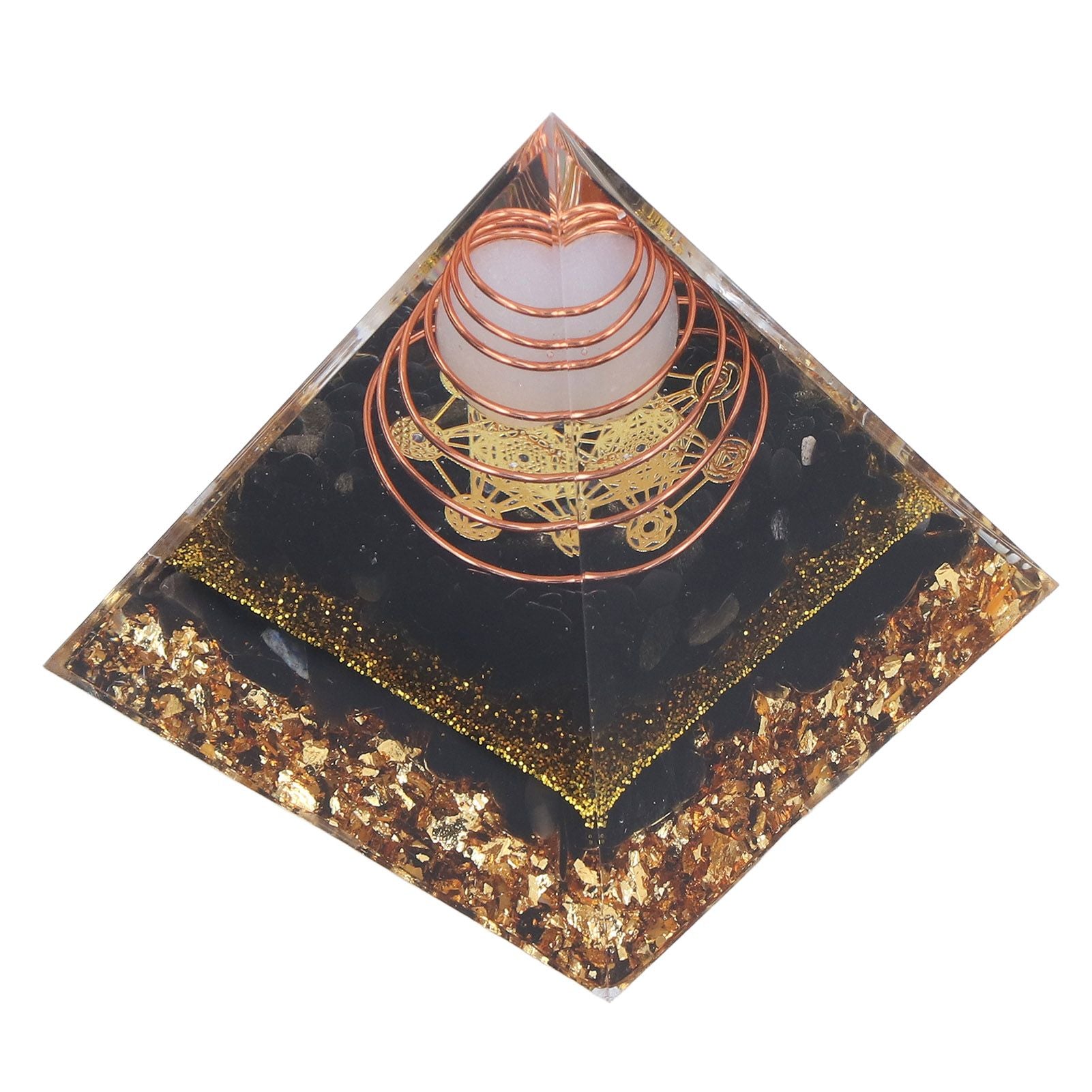 Orgone Pyramid Decorative Balancing Energy Power Stone Pyramid Ornament for Yoga Meditation Bedroom V1294-YM0523-3115220008311