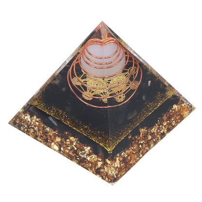Orgone Pyramid Decorative Balancing Energy Power Stone Pyramid Ornament for Yoga Meditation Bedroom V1294-YM0523-3115220008311