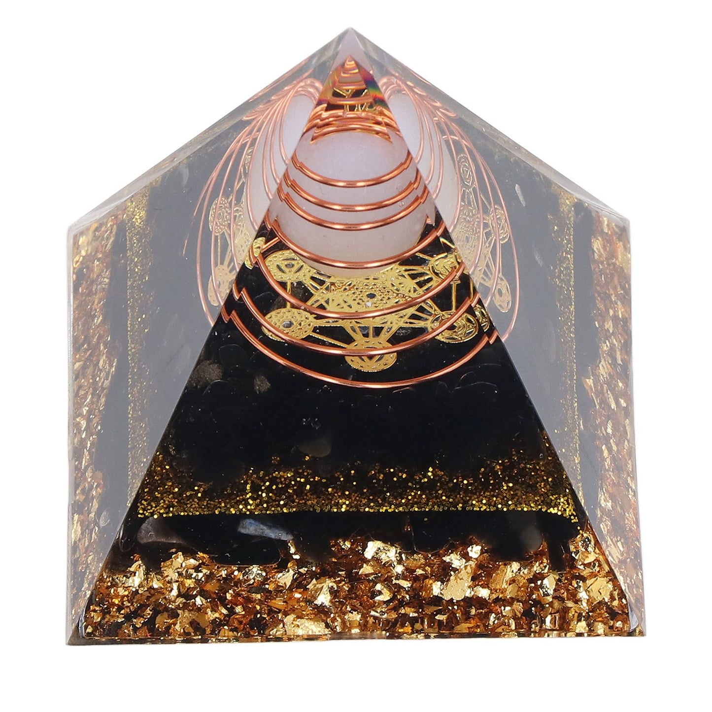 Orgone Pyramid Decorative Balancing Energy Power Stone Pyramid Ornament for Yoga Meditation Bedroom V1294-YM0523-3115220008311