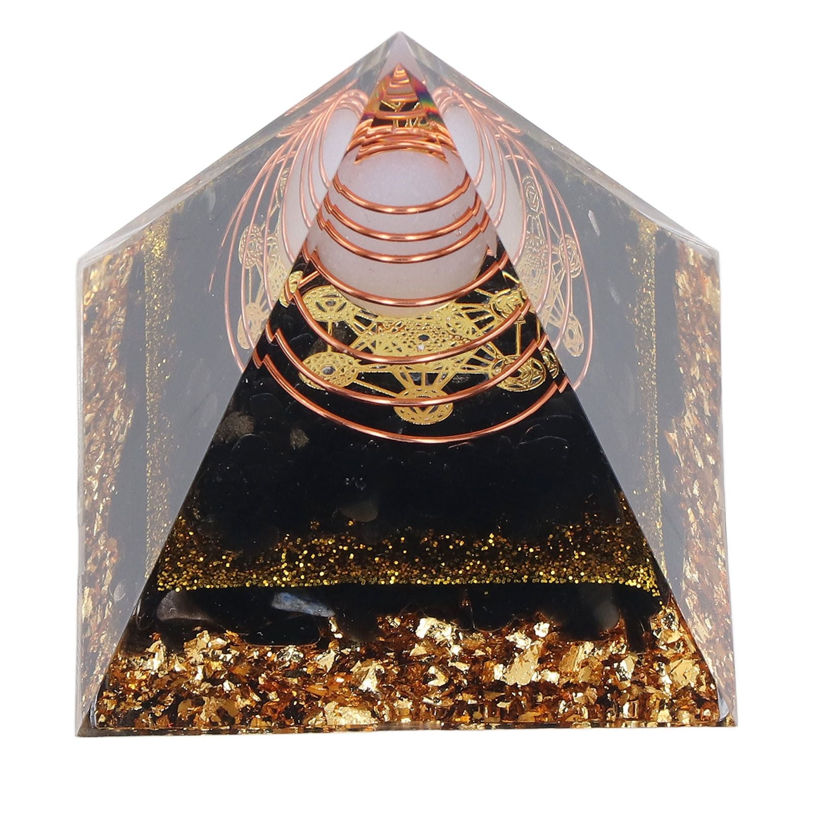 Orgone Pyramid Decorative Balancing Energy Power Stone Pyramid Ornament for Yoga Meditation Bedroom V1294-YM0523-3115220008311