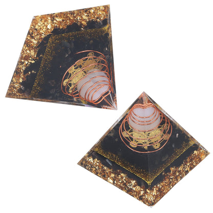 Orgone Pyramid Decorative Balancing Energy Power Stone Pyramid Ornament for Yoga Meditation Bedroom V1294-YM0523-3115220008311
