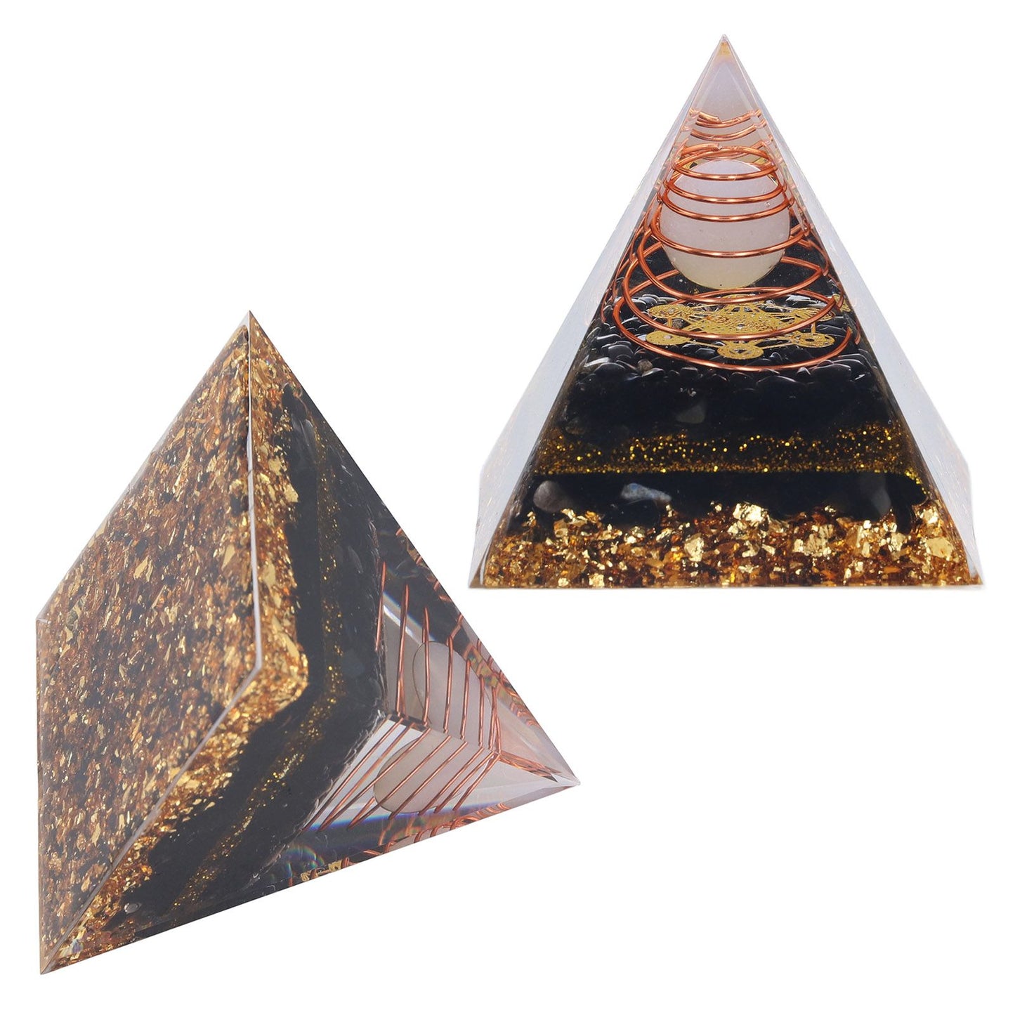 Orgone Pyramid Decorative Balancing Energy Power Stone Pyramid Ornament for Yoga Meditation Bedroom V1294-YM0523-3115220008311