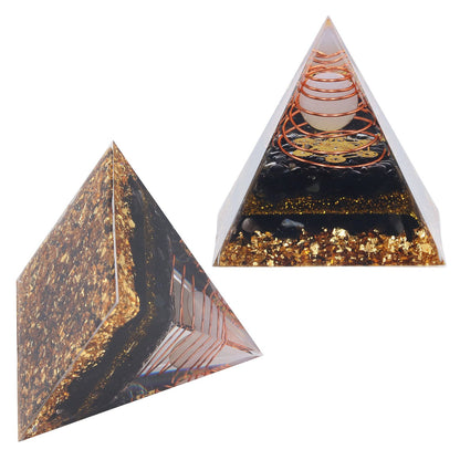 Orgone Pyramid Decorative Balancing Energy Power Stone Pyramid Ornament for Yoga Meditation Bedroom V1294-YM0523-3115220008311