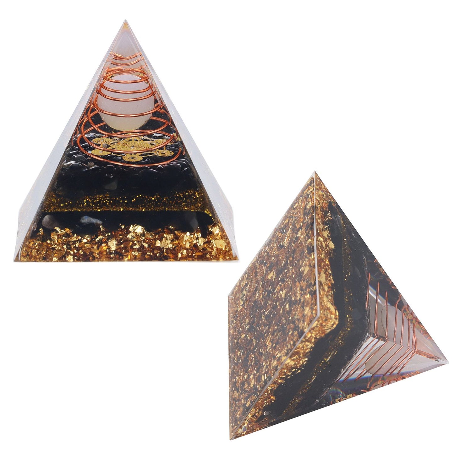 Orgone Pyramid Decorative Balancing Energy Power Stone Pyramid Ornament for Yoga Meditation Bedroom V1294-YM0523-3115220008311