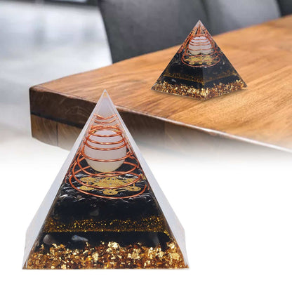 Orgone Pyramid Decorative Balancing Energy Power Stone Pyramid Ornament for Yoga Meditation Bedroom V1294-YM0523-3115220008311