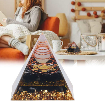 Orgone Pyramid Decorative Balancing Energy Power Stone Pyramid Ornament for Yoga Meditation Bedroom V1294-YM0523-3115220008311