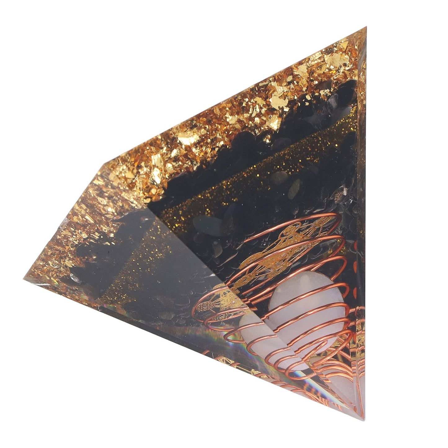 Orgone Pyramid Decorative Balancing Energy Power Stone Pyramid Ornament for Yoga Meditation Bedroom V1294-YM0523-3115220008311