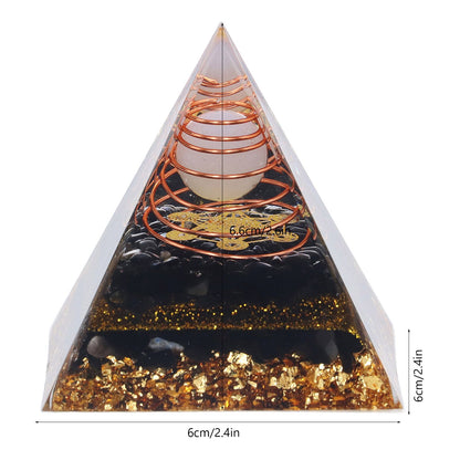 Orgone Pyramid Decorative Balancing Energy Power Stone Pyramid Ornament for Yoga Meditation Bedroom V1294-YM0523-3115220008311