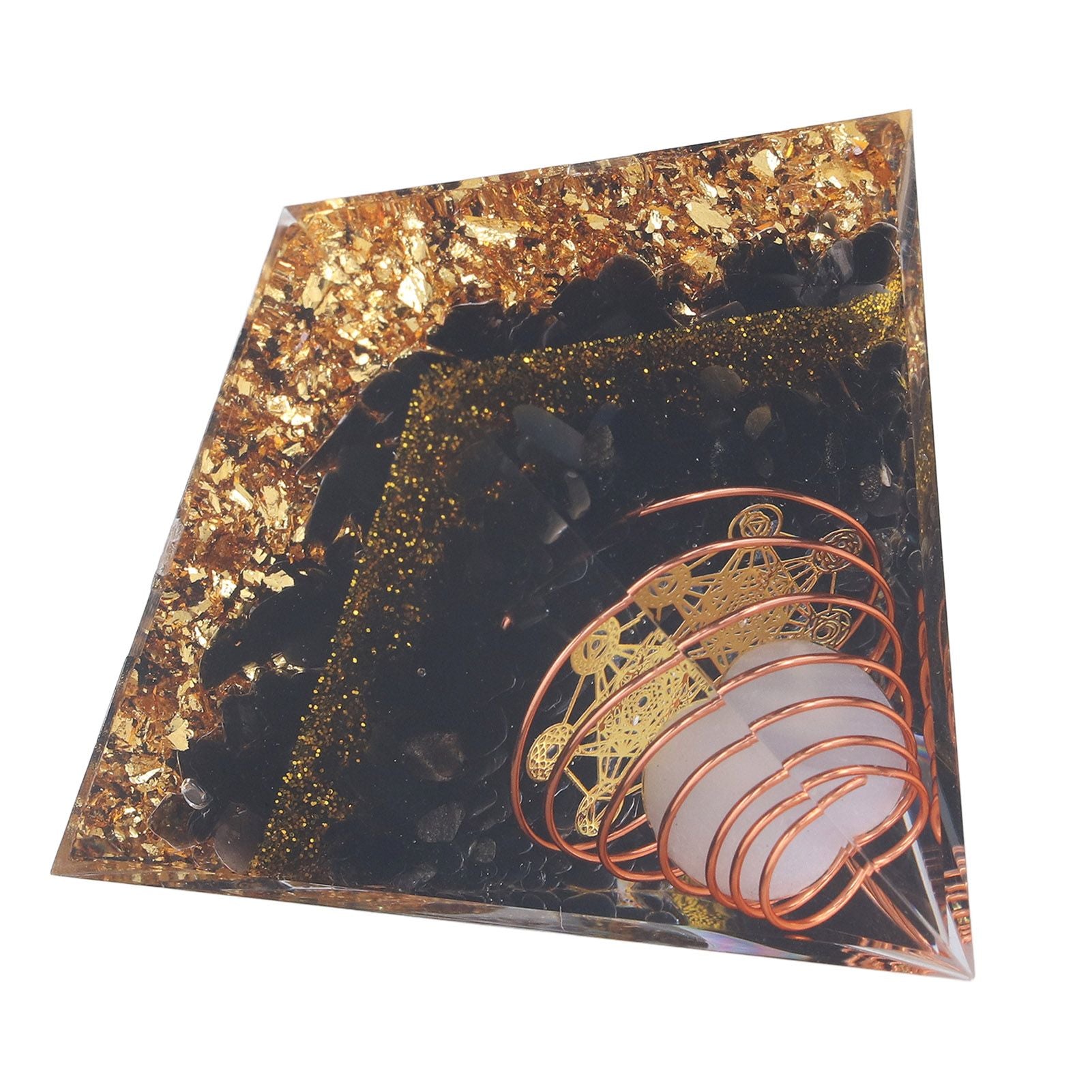 Orgone Pyramid Decorative Balancing Energy Power Stone Pyramid Ornament for Yoga Meditation Bedroom V1294-YM0523-3115220008311