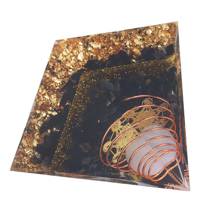 Orgone Pyramid Decorative Balancing Energy Power Stone Pyramid Ornament for Yoga Meditation Bedroom V1294-YM0523-3115220008311