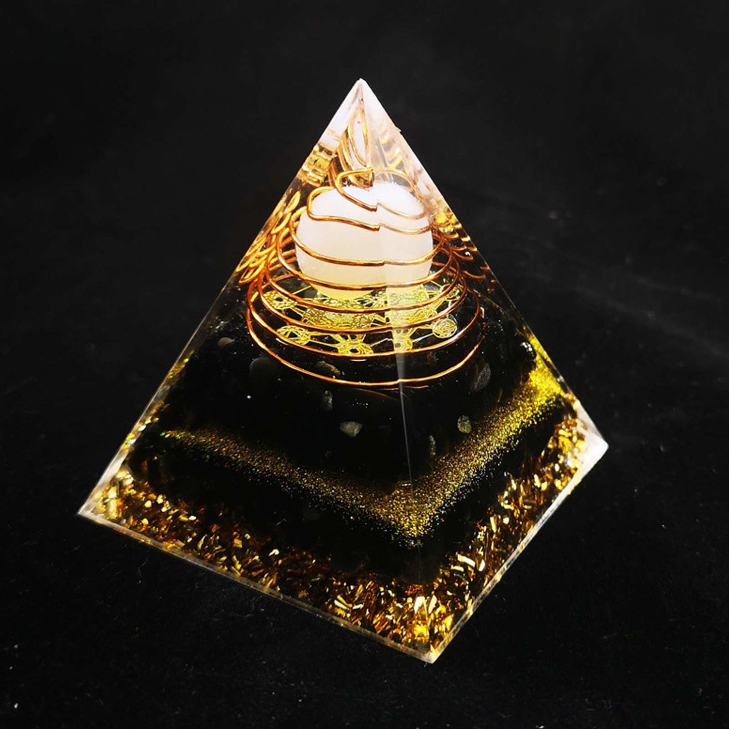 Orgone Pyramid Decorative Balancing Energy Power Stone Pyramid Ornament for Yoga Meditation Bedroom V1294-YM0523-3115220008311