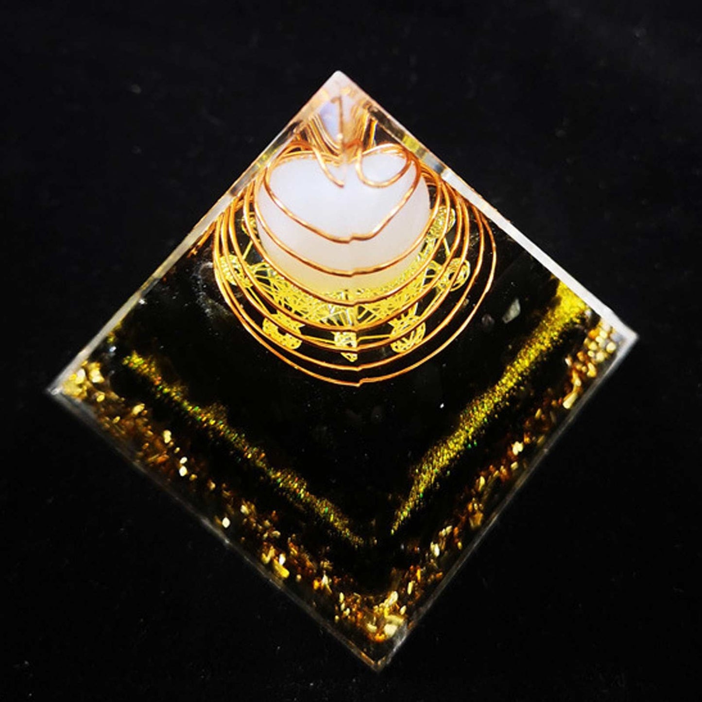 Orgone Pyramid Decorative Balancing Energy Power Stone Pyramid Ornament for Yoga Meditation Bedroom V1294-YM0523-3115220008311