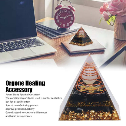 Orgone Pyramid Decorative Balancing Energy Power Stone Pyramid Ornament for Yoga Meditation Bedroom V1294-YM0523-3115220008311