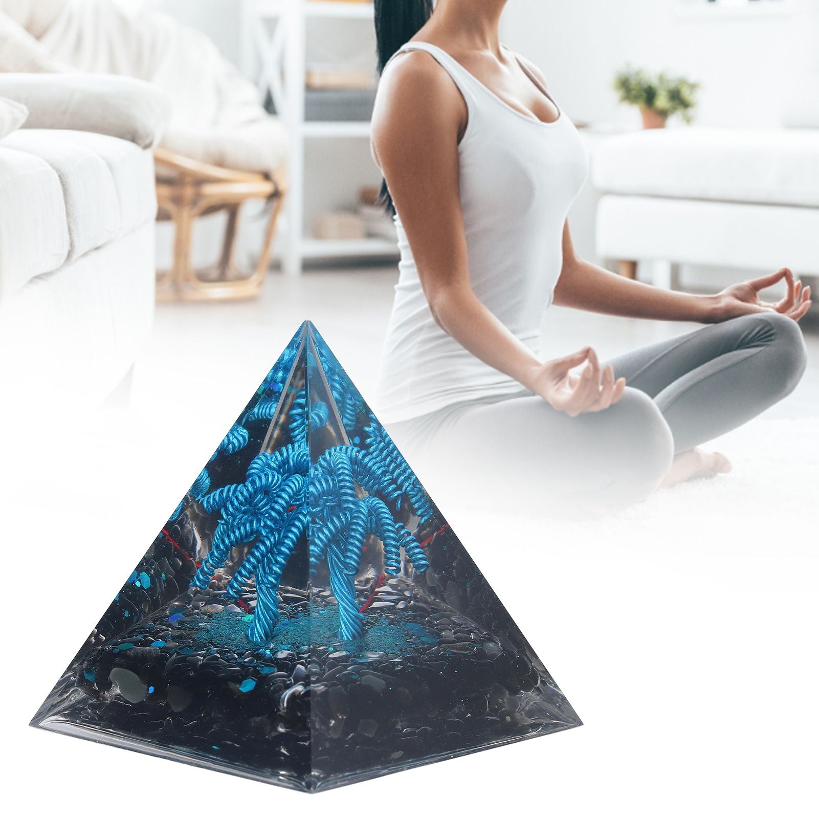 Orgone Pyramid Energy Generation Peaceful Exquisite Healing Energized Gemstones Pyramids for Home Offices V1294-YM0523-3115220008511