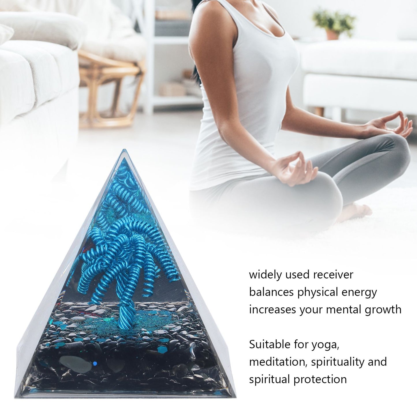 Orgone Pyramid Energy Generation Peaceful Exquisite Healing Energized Gemstones Pyramids for Home Offices V1294-YM0523-3115220008511