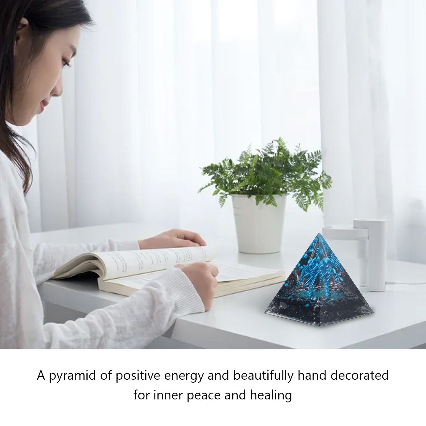 Orgone Pyramid Energy Generation Peaceful Exquisite Healing Energized Gemstones Pyramids for Home Offices V1294-YM0523-3115220008511