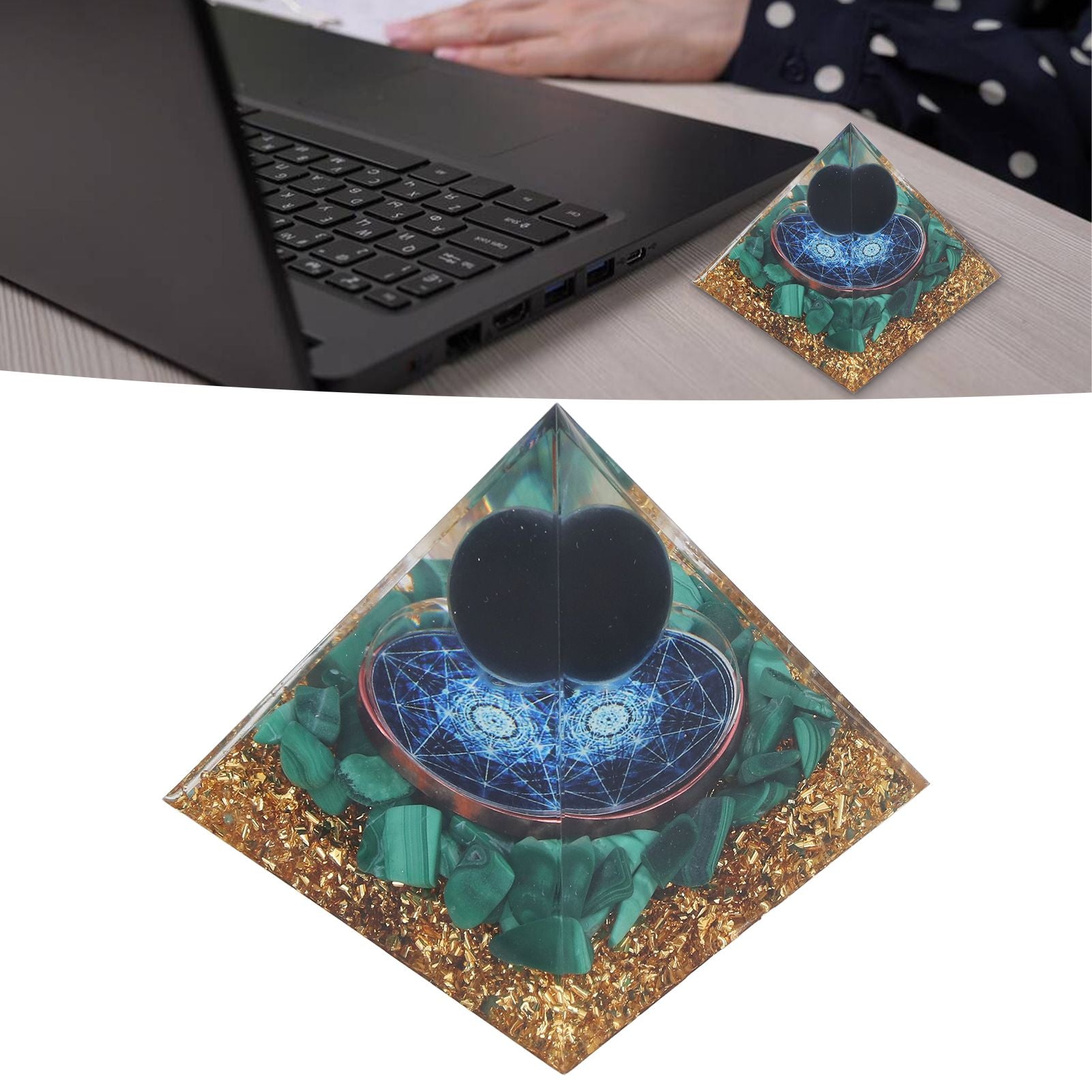Orgone Pyramid Exquisite Healing Energized Gemstones Pyramids for Home Offices Bedroom V1294-YM0523-3115220008811