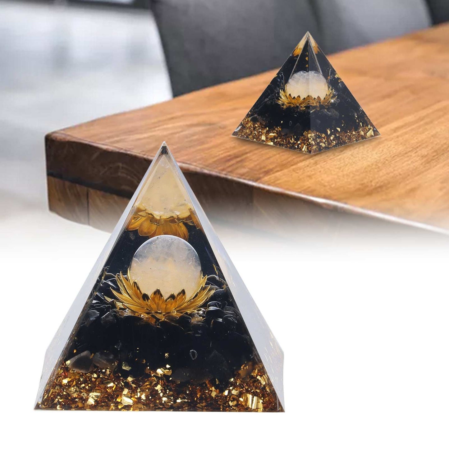 Orgone Healing Pyramid Energy Balancing Positive Power Stone Pyramid Decoration for Meditation Bedroom Office V1294-YM0523-3115220008911