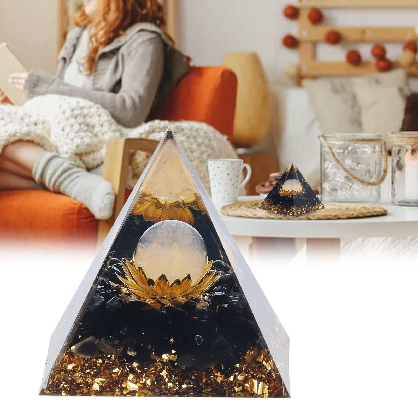 Orgone Healing Pyramid Energy Balancing Positive Power Stone Pyramid Decoration for Meditation Bedroom Office V1294-YM0523-3115220008911
