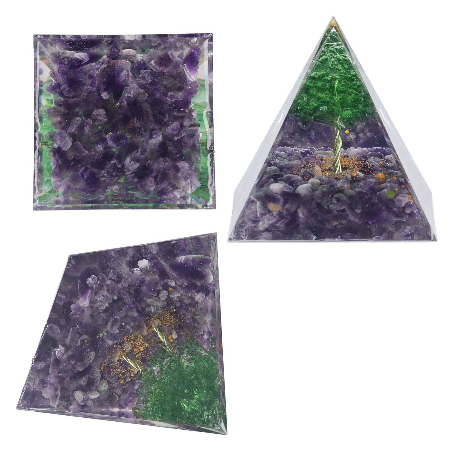 Crystal Pyramid Orgone Pyramid Home Handicraft Ornaments for Energy Healing Calmness V1294-YM0523-3115220009011