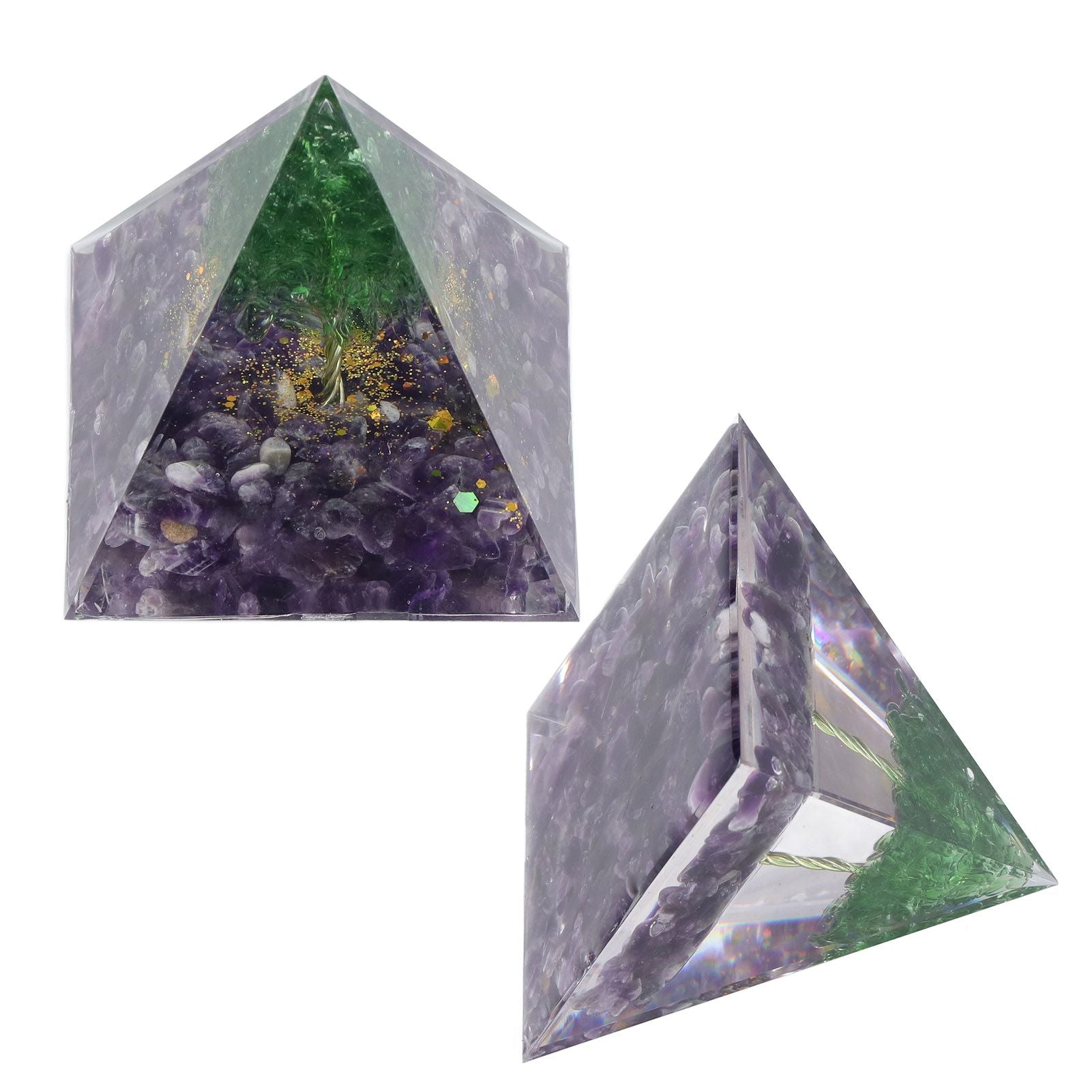 Crystal Pyramid Orgone Pyramid Home Handicraft Ornaments for Energy Healing Calmness V1294-YM0523-3115220009011