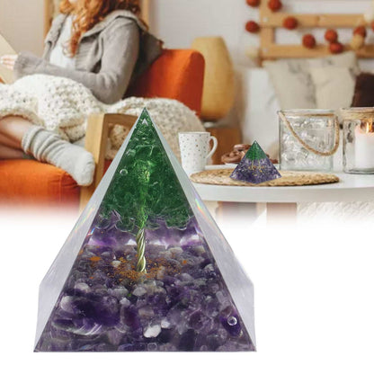 Crystal Pyramid Orgone Pyramid Home Handicraft Ornaments for Energy Healing Calmness V1294-YM0523-3115220009011