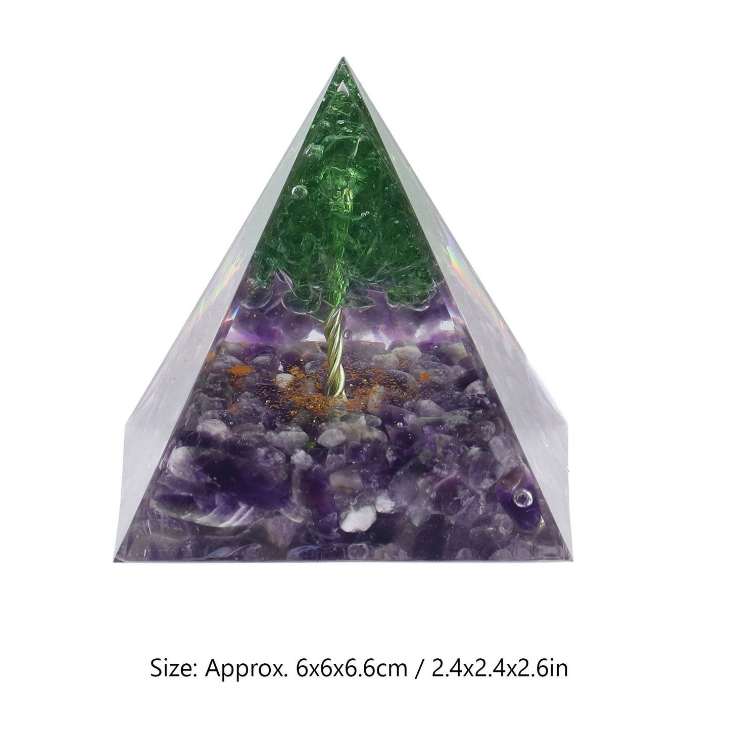 Crystal Pyramid Orgone Pyramid Home Handicraft Ornaments for Energy Healing Calmness V1294-YM0523-3115220009011