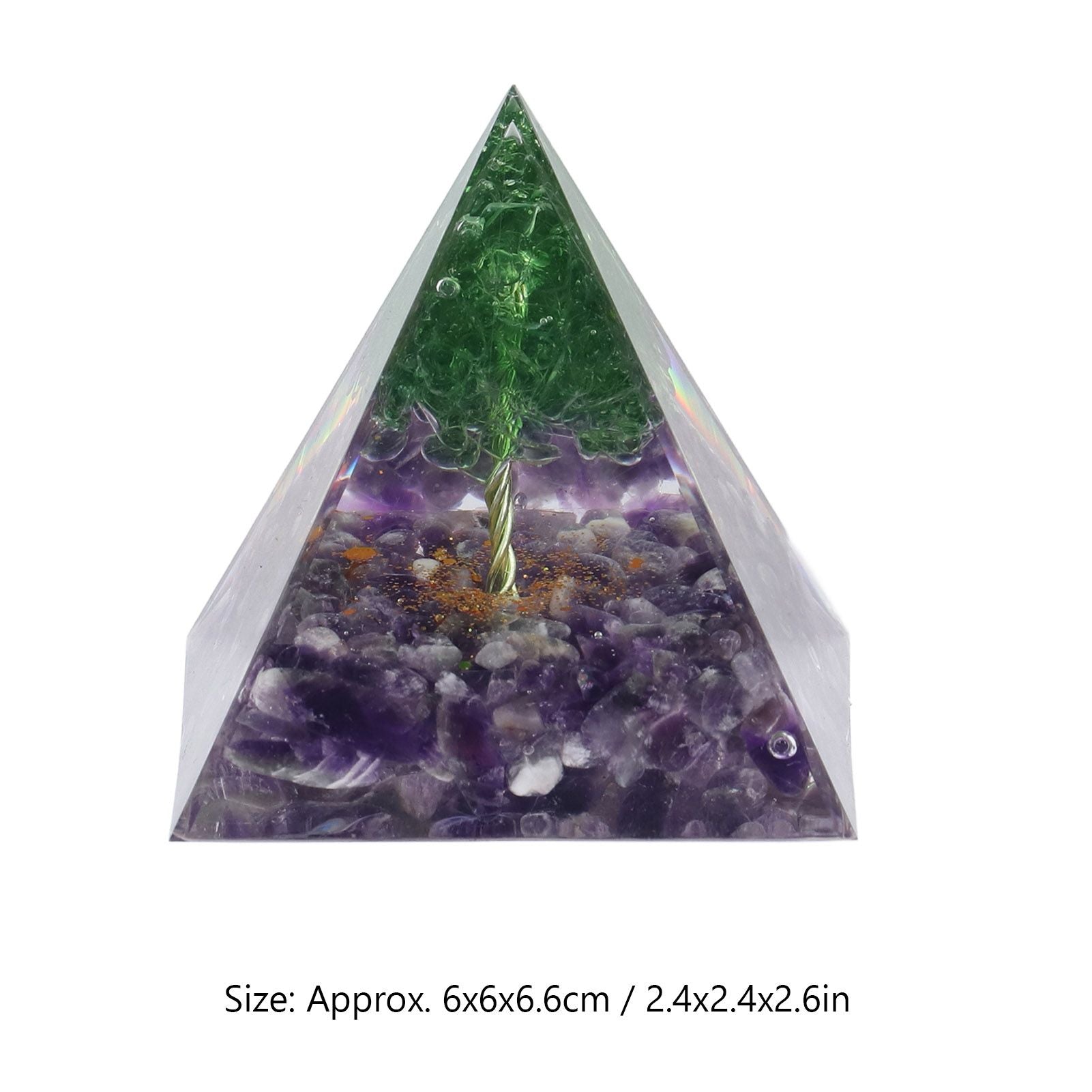 Crystal Pyramid Orgone Pyramid Home Handicraft Ornaments for Energy Healing Calmness V1294-YM0523-3115220009011