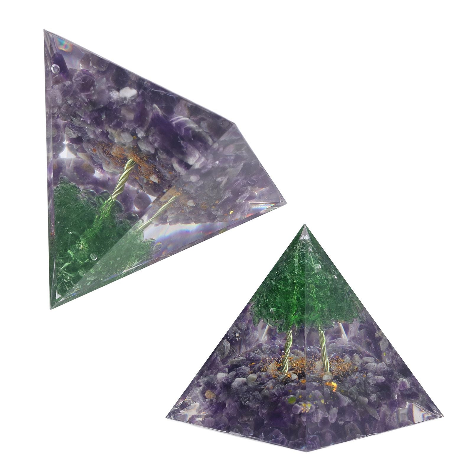 Crystal Pyramid Orgone Pyramid Home Handicraft Ornaments for Energy Healing Calmness V1294-YM0523-3115220009011