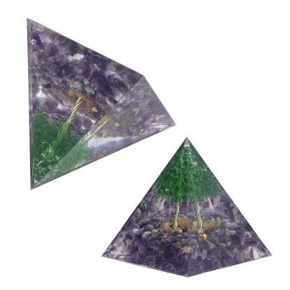 Crystal Pyramid Orgone Pyramid Home Handicraft Ornaments for Energy Healing Calmness V1294-YM0523-3115220009011