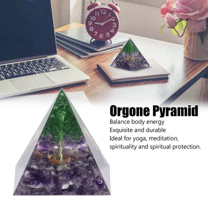 Crystal Pyramid Orgone Pyramid Home Handicraft Ornaments for Energy Healing Calmness V1294-YM0523-3115220009011