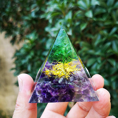 Crystal Pyramid Orgone Pyramid Home Handicraft Ornaments for Energy Healing Calmness V1294-YM0523-3115220009011