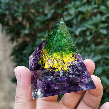 Crystal Pyramid Orgone Pyramid Home Handicraft Ornaments for Energy Healing Calmness V1294-YM0523-3115220009011