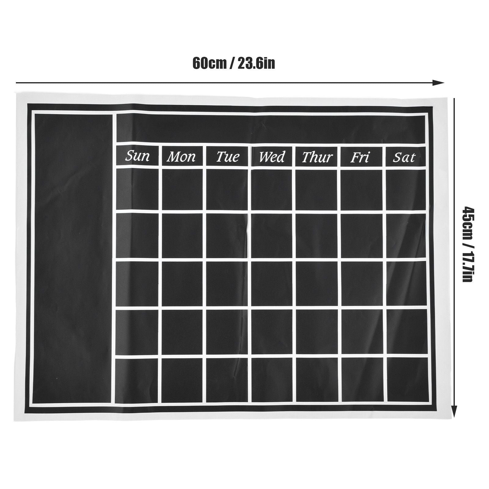 Blackboard Wall Sticker 45x60cm Removable Self Adhesive Waterproof PVC Chalkboard Calendar with Matte Texture V1294-YM0523-3115220010011