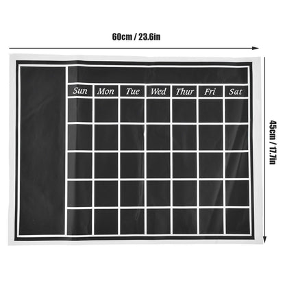 Blackboard Wall Sticker 45x60cm Removable Self Adhesive Waterproof PVC Chalkboard Calendar with Matte Texture V1294-YM0523-3115220010011